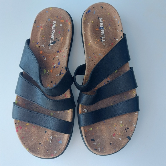 Merrell men's Napa Valley Slide Black Leather Size 7 - Picture 8 of 9